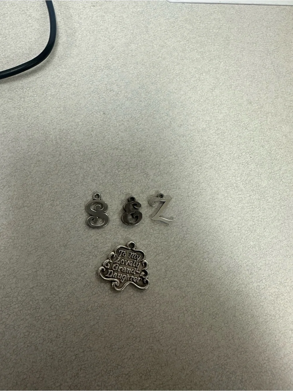 Silver Letter Charms Set with Sentiment Pendant - S, E, Z